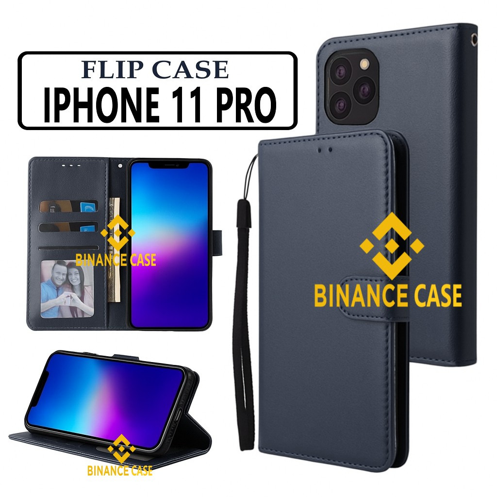 LEATHER FLIP CASE IPHONE 11 PRO CASE KULIT FLIP WALLET LEATHER KULIT PREMIUM SARUNG BUKA TUTUP KESIN