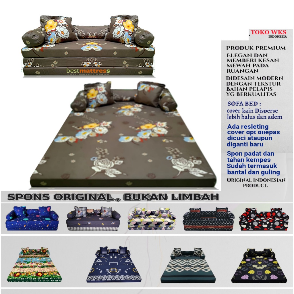 Sofa Bed Karakter Kasur Lipat  Minimalis Murah Untuk Kursi Tamu kasur lipat Busa Tebal