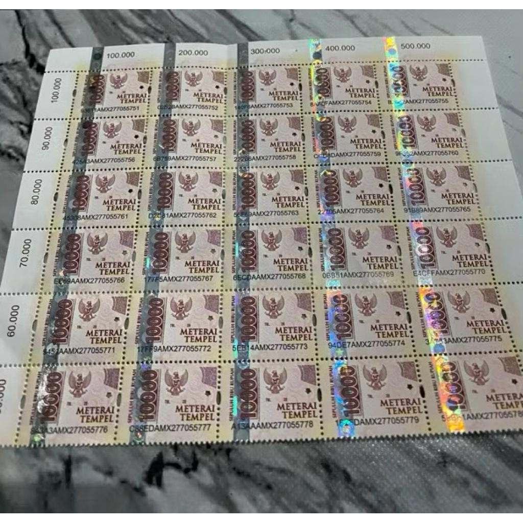 

Materai 10.000 Tempel Asli