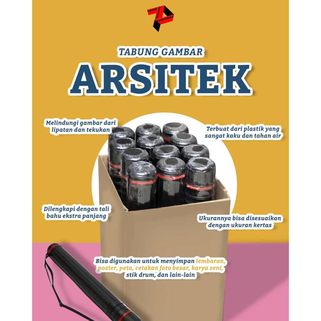 

Tabung Gambar arsitek hitam Diameter 8cm 80mm Drafting Tube