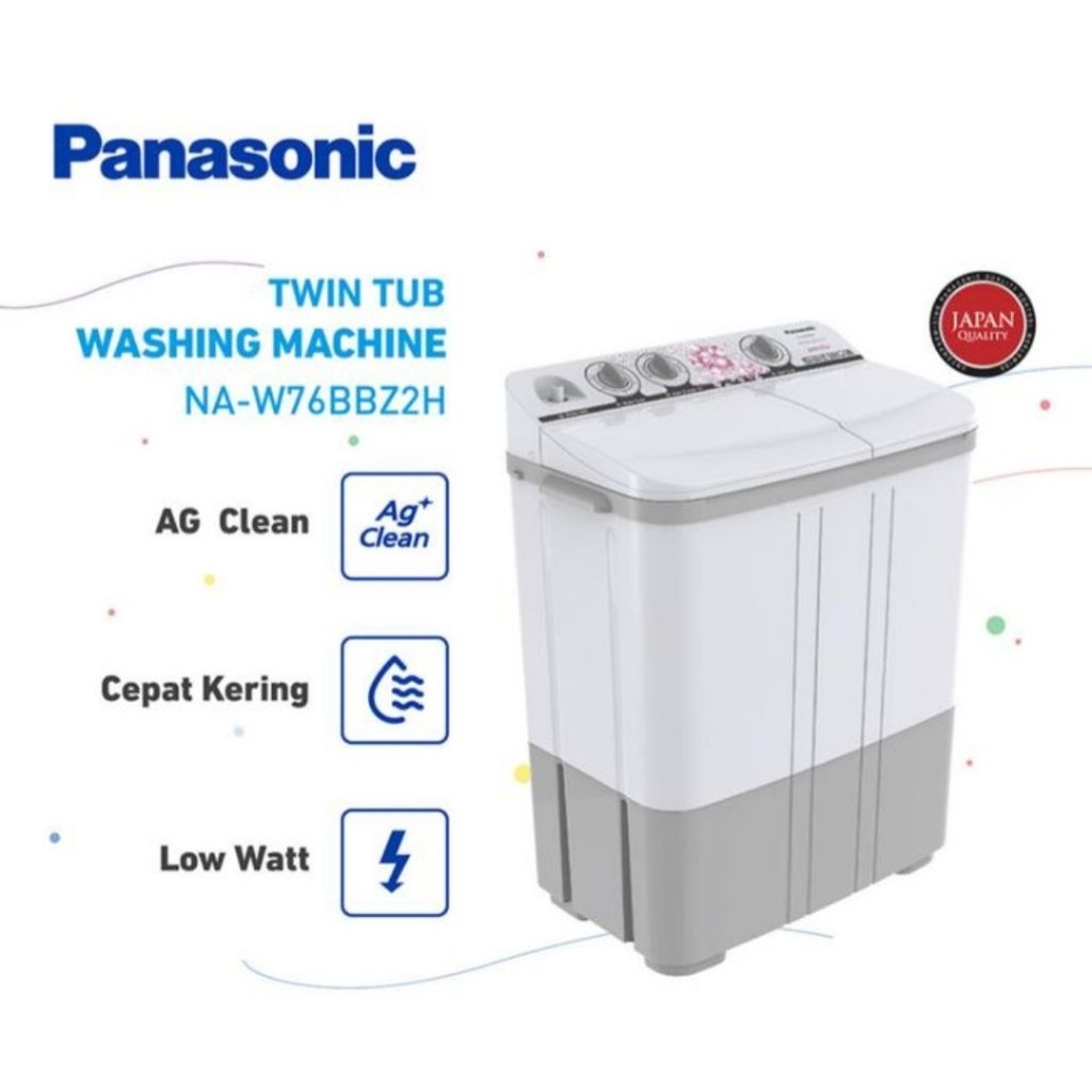 MESIN CUCI PANASONIC 7KG NA-W76BBZ2H TWIN TUB PANASONIC 7KG