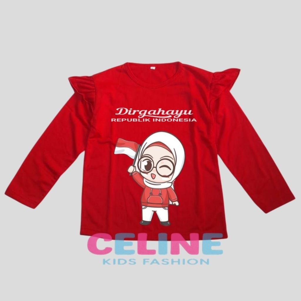 kaos anak lengan panjang 17 agustus kaos 17an