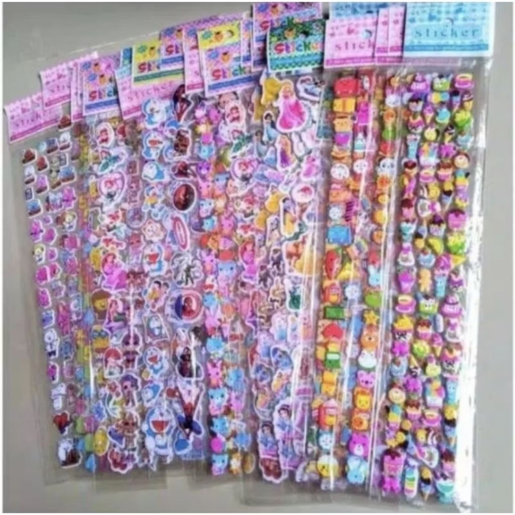 

20 Pcs STICKER TIMBUL PANJANG/STIKER PANJANG/STICKER KARAKTER UNIK