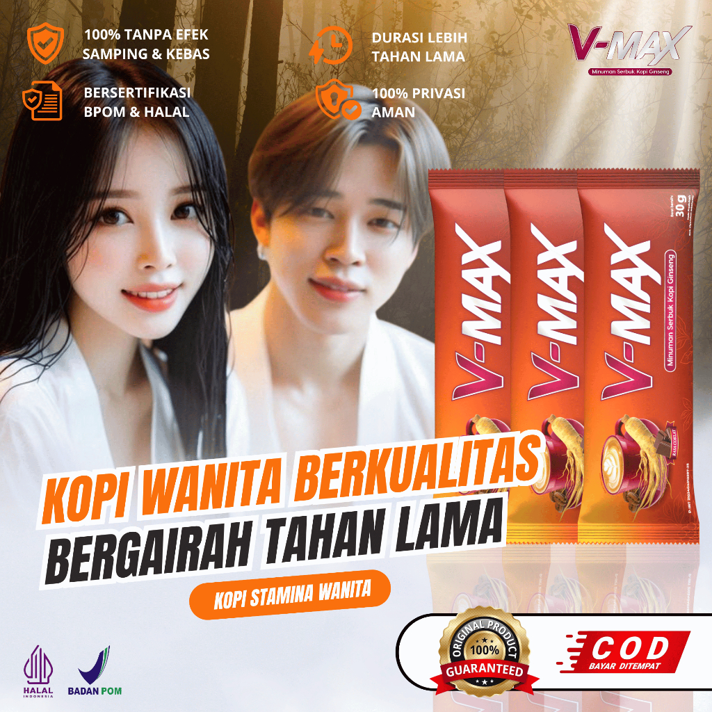 

KOPI V-MAX Original Kopi Stamina Mendukung Gairah Wanita Dan Tahan Lama 3 Sachet Bpom & Halal