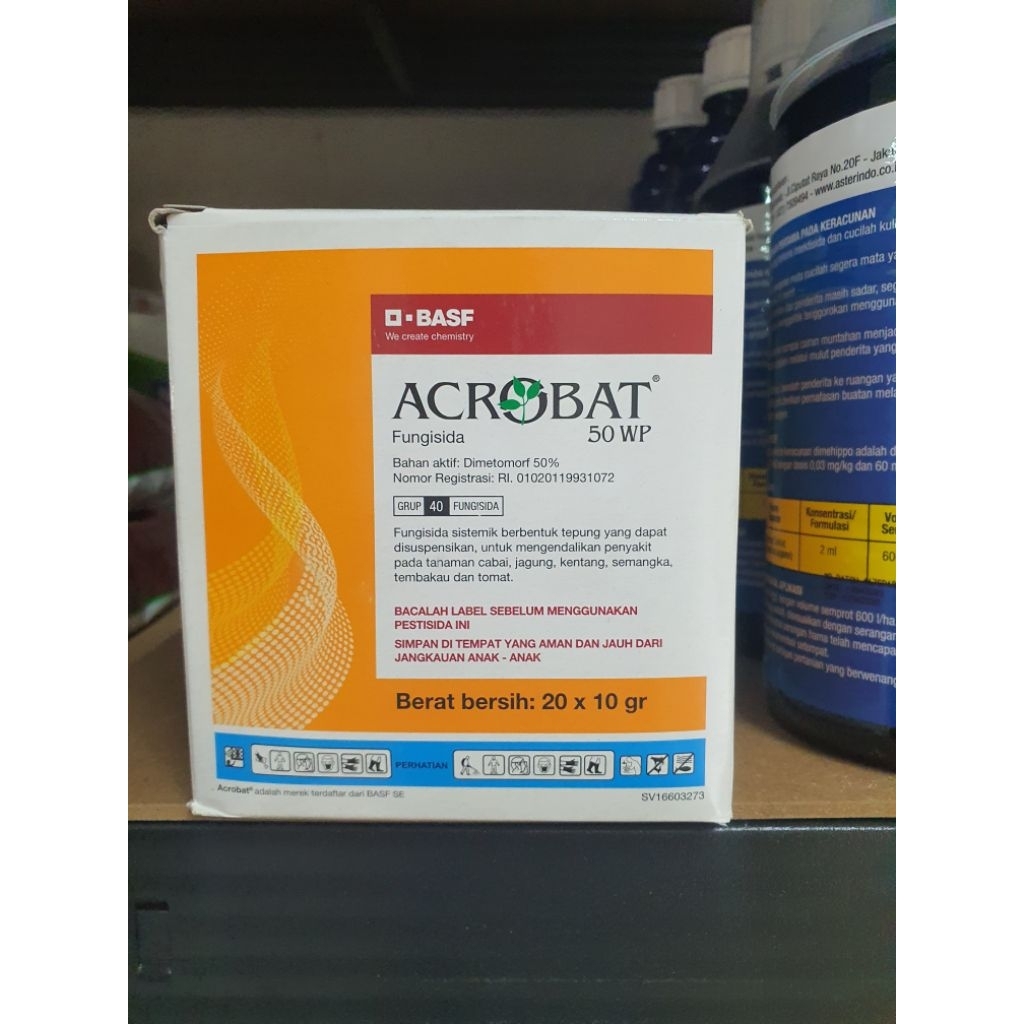 OBAT HAMA MURAH AMPUH FUNGISIDA ACROBAT 50WP 10gr  1BOX isi 20 bgks ORIGINAL KEMASAN BARU