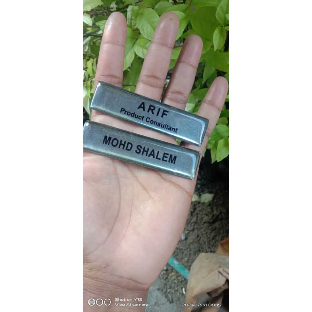 

Nama Dada / Nametage Stainles Silver 2x8cm