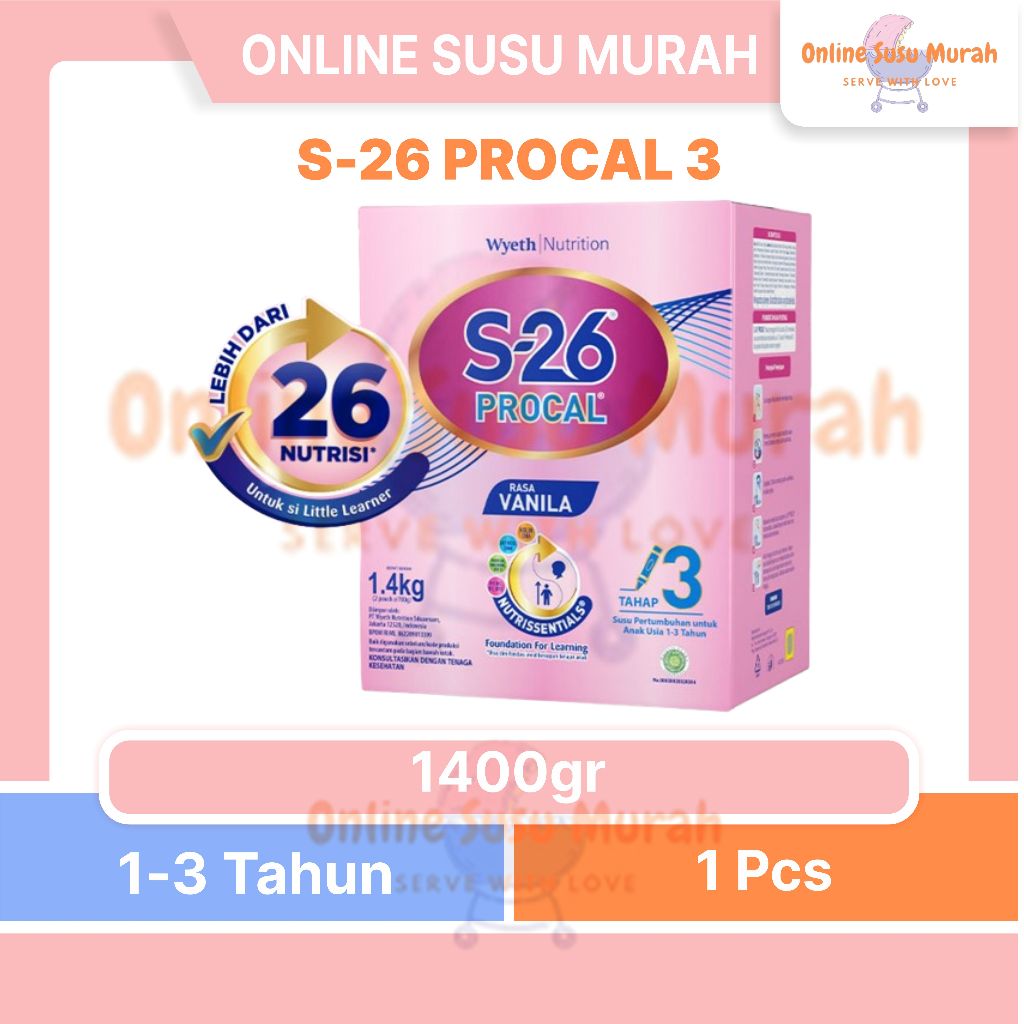 S26 PROCAL REGULER 1400GR TAHAP 3 USIA 1 - 3 TAHUN NESTLE 1400 GR S 26 S-26 SSKD