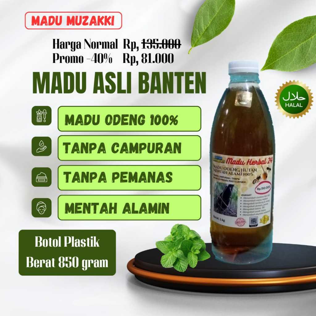 

TERLARIS Madu Asli Madu Odeng hutan Banten asli murni tanpa campuran, Kemasan 850 gram