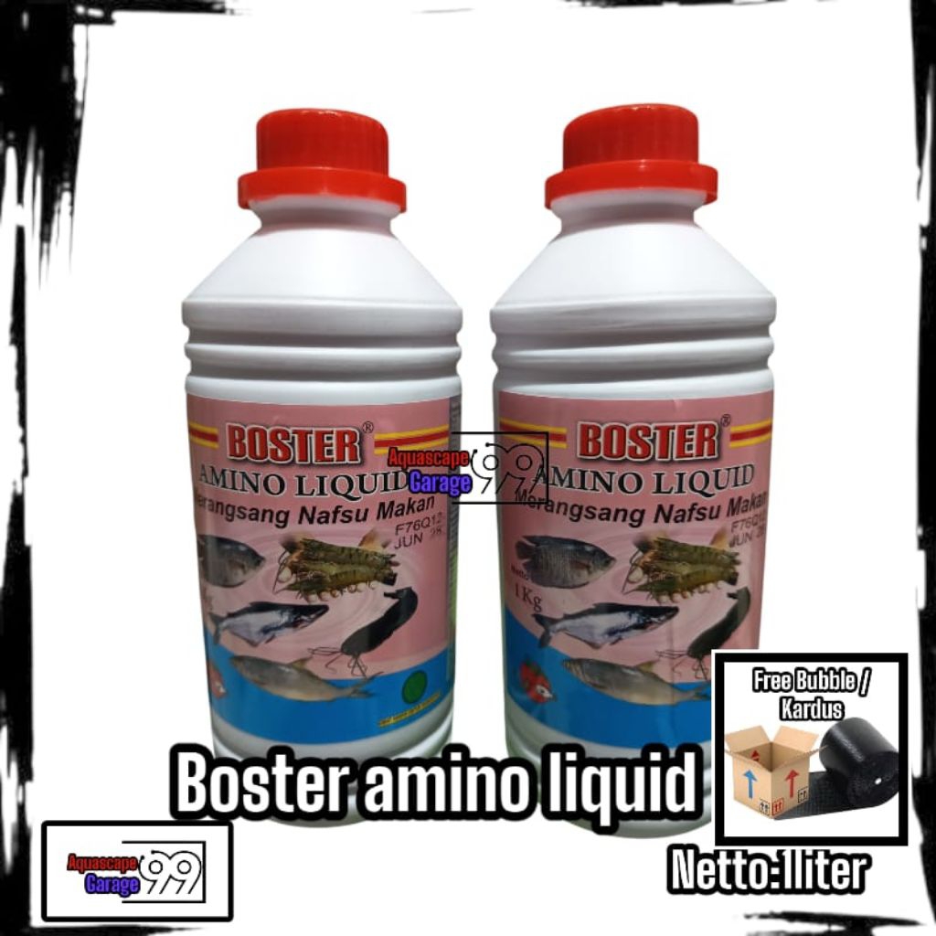Boster amino liquid 1 liter / vitamin penambah nafsu makan ikan dan udang / boster amino