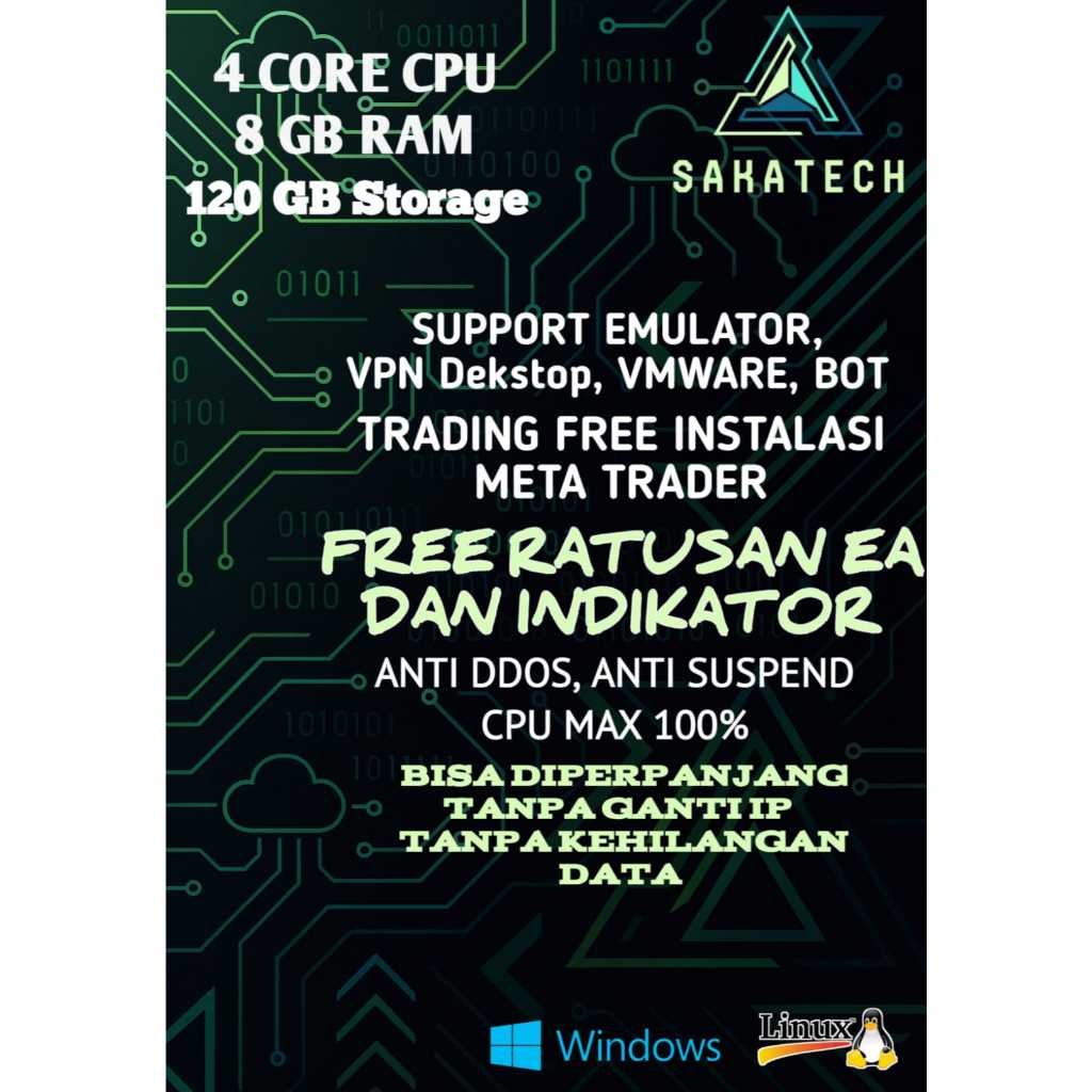 RDP / VPS Bulanan 4 Core Ram 8 GB Windows / LINUX | Full Admin | Full Garansi | RDP Legal Resmi Anti