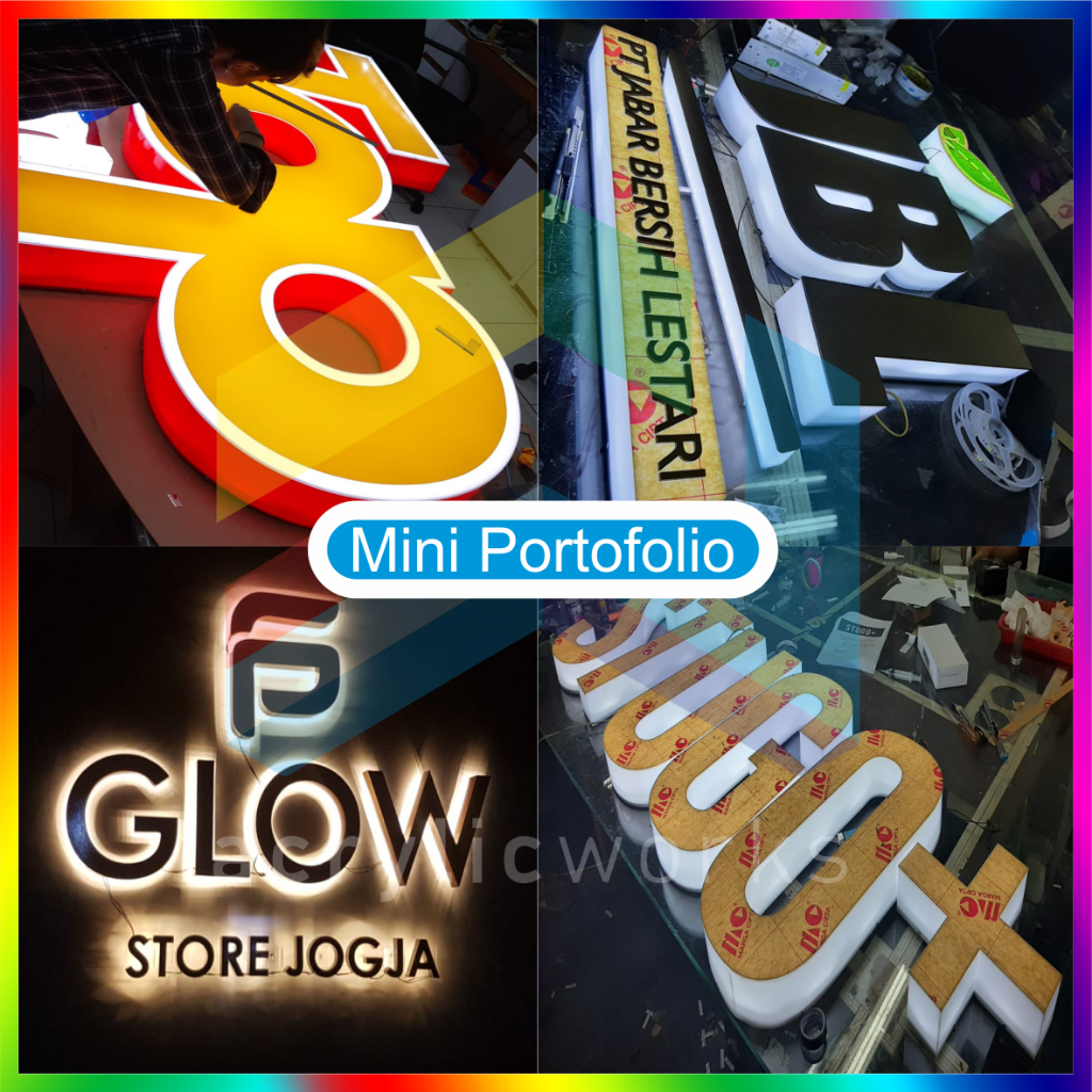 Custom Huruf timbul, neon box, neon flex, papan usaha, signage board logo bebas murah cepat