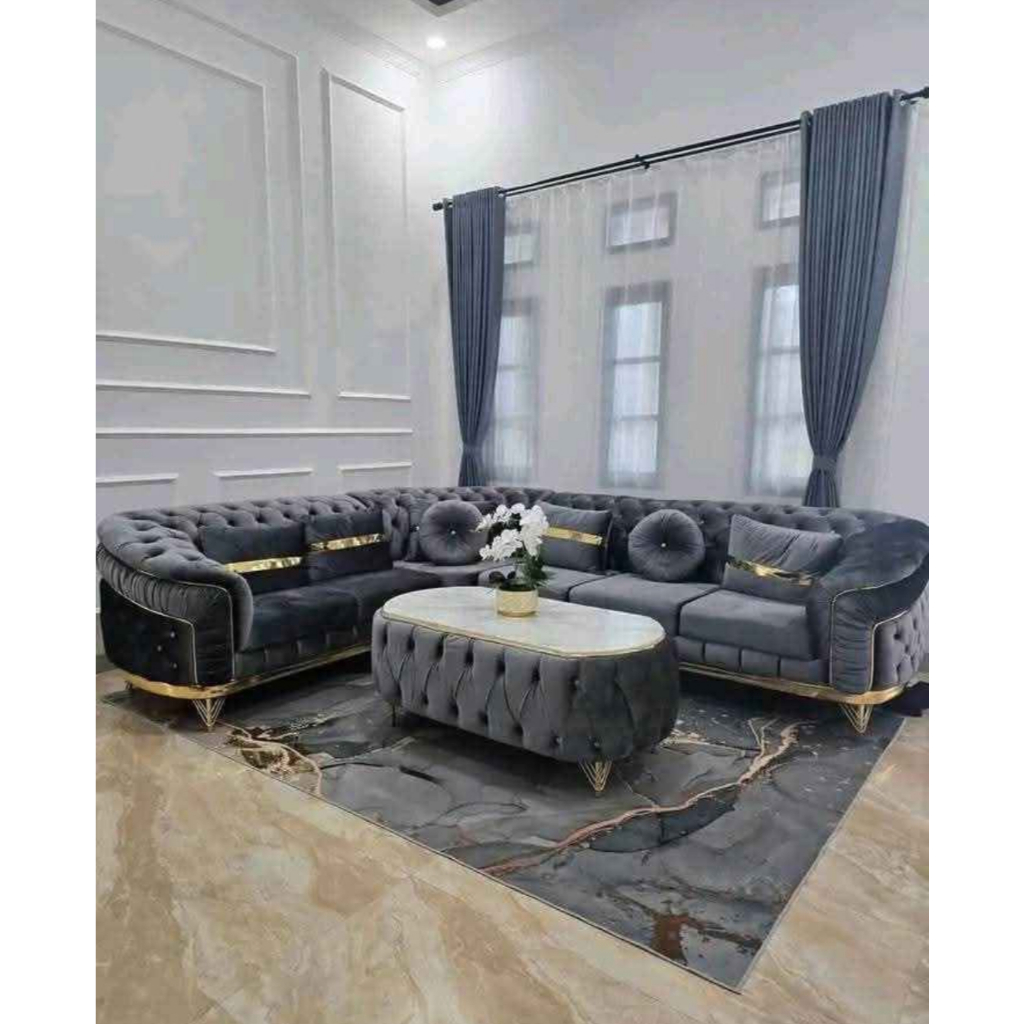Sofa Turki Sudut Mewah / sofa Turkey Chesterfield / Sofa seribu kancing / sofa minimalis