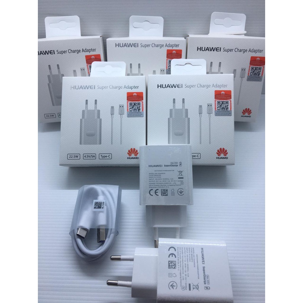 Charger Huawei 66W Nova 5T USB Type-C SuperCharge Fast Charging 40W HW-100400E00 Original P30 P30