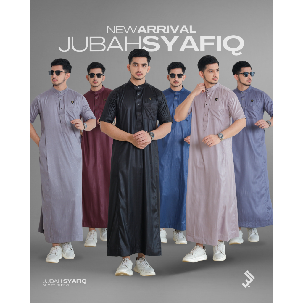 ALBAHRAIN | Jubah Gamis Pria Slimfit Syafiq Series Lengan Pendek