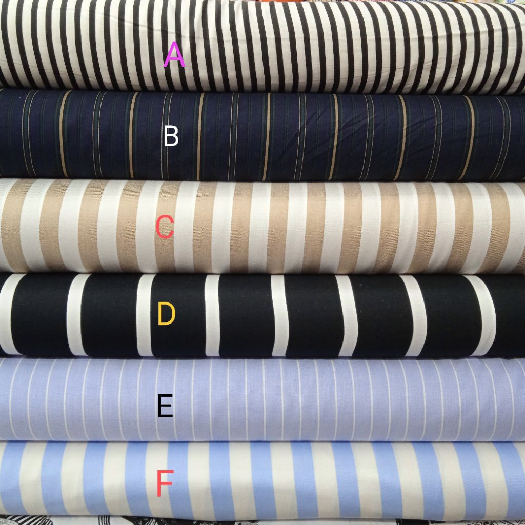 KAIN KATUN RAYON TWILL PREMIUM IMPORT MOTIF SALUR