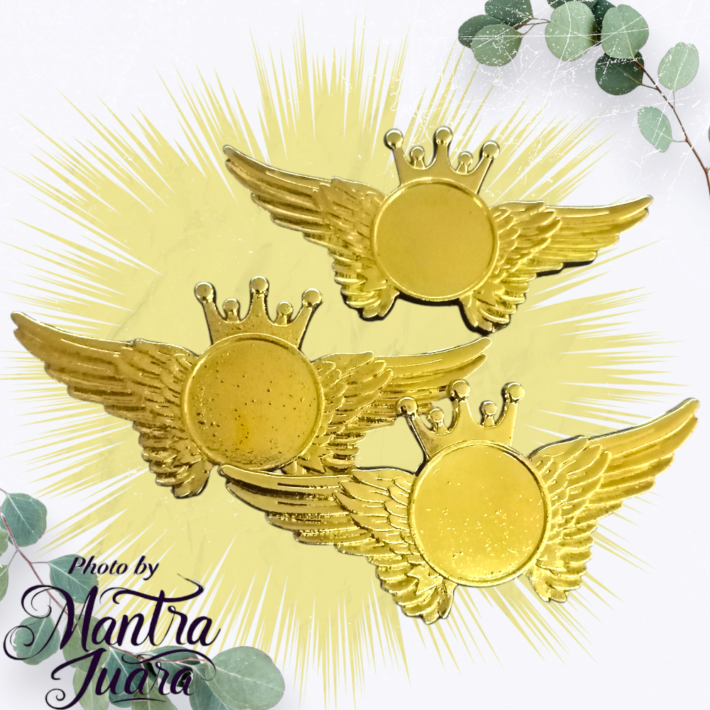 Mantra. Sayap Mahkota Pin Kosongan Tanpa Logo Pin Peniti Pin Magnet Badge Aksesoris