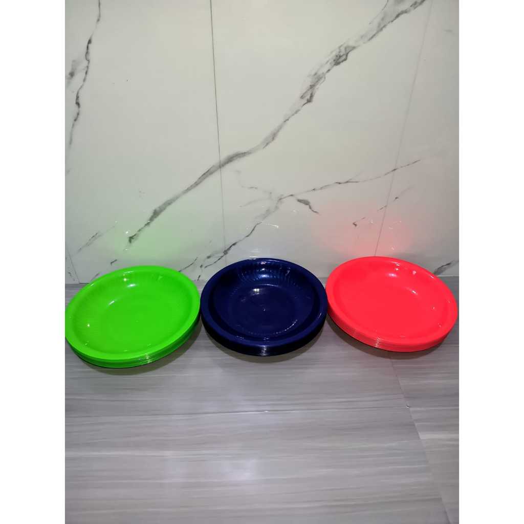 [AF]piring plastik plastik lusinan/piring plastik murah 1 lusin/piring pelastik lusinan 12 pcs tebal