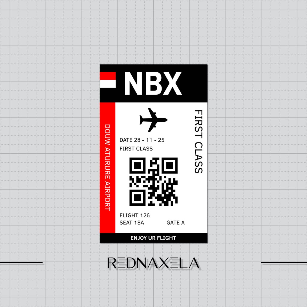 

Stiker Vinyl Airplane Ticket NBX Travel Suitcase Sticker