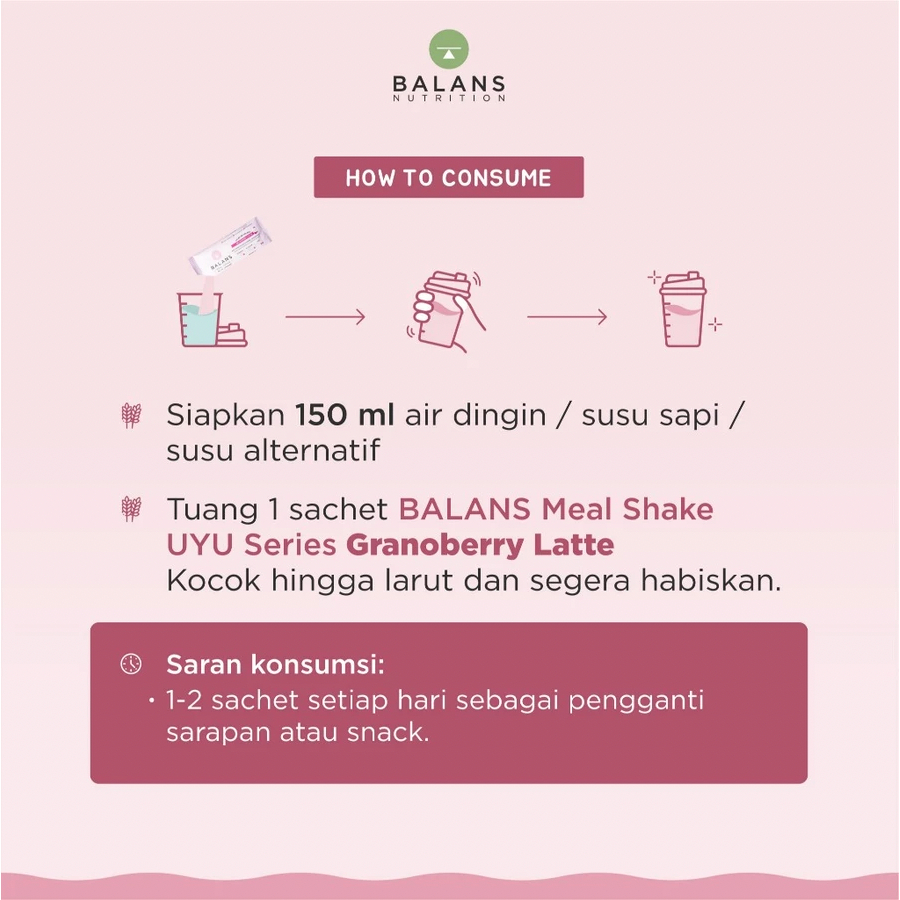 

Nafariz724 Keonik Shop Balans Meal Shake Uyu Series Granoberry Latte Susu Protein & Tinggi Kalsium