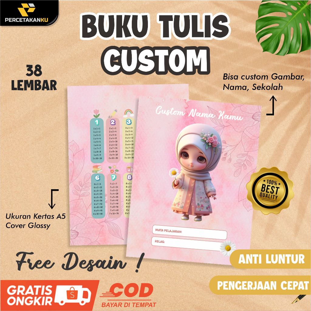 

Cetak Buku Tulis Custom Gambar dan Nama