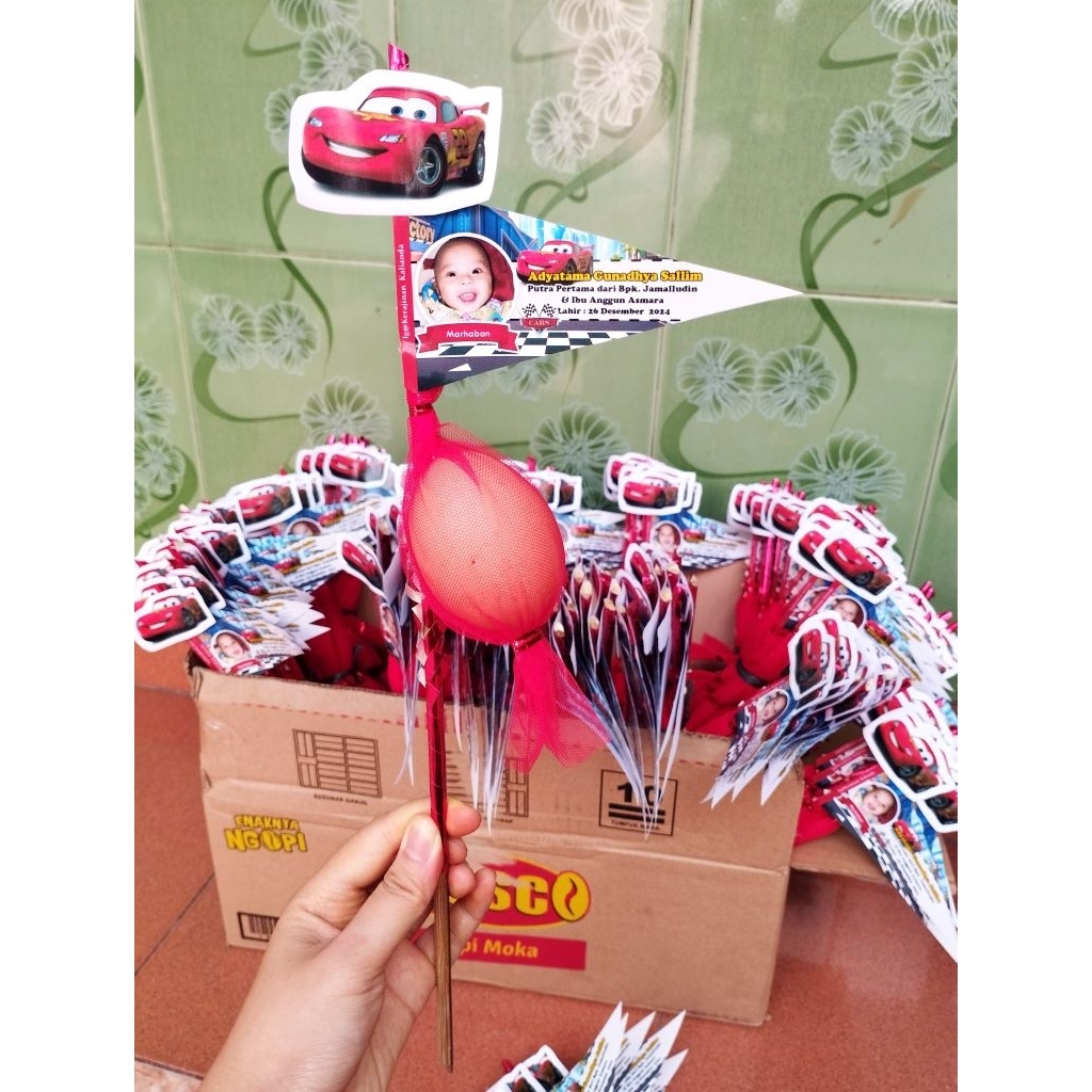 bendera aqiqah / kembang telur aqiqah / bunga telur marhaban tasyakuran aqiqah