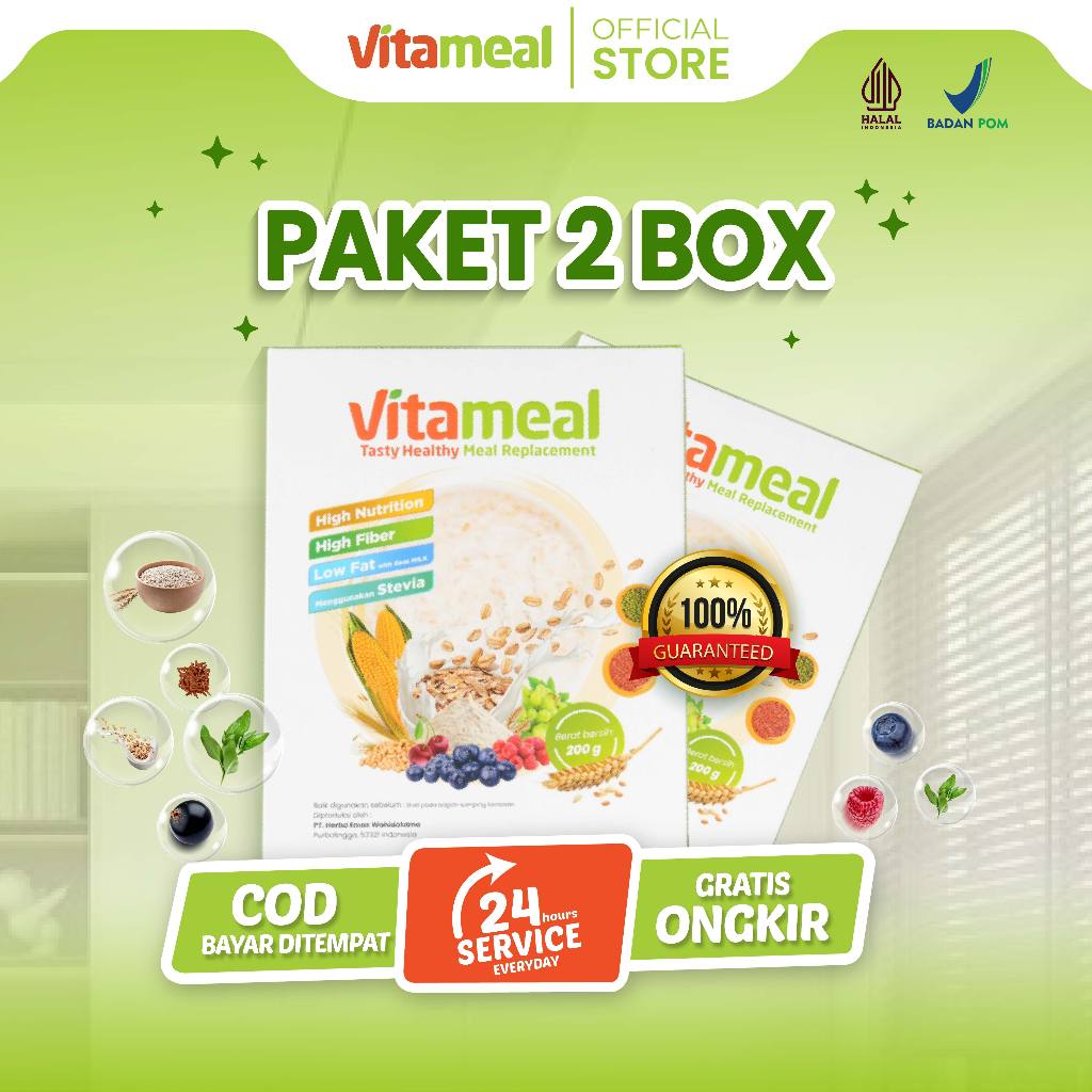 

Vitameal 2 Box - Sereal Penurun Gula Darah Atasi Diabetes Aman BPOM VITAMINILK HERBAL