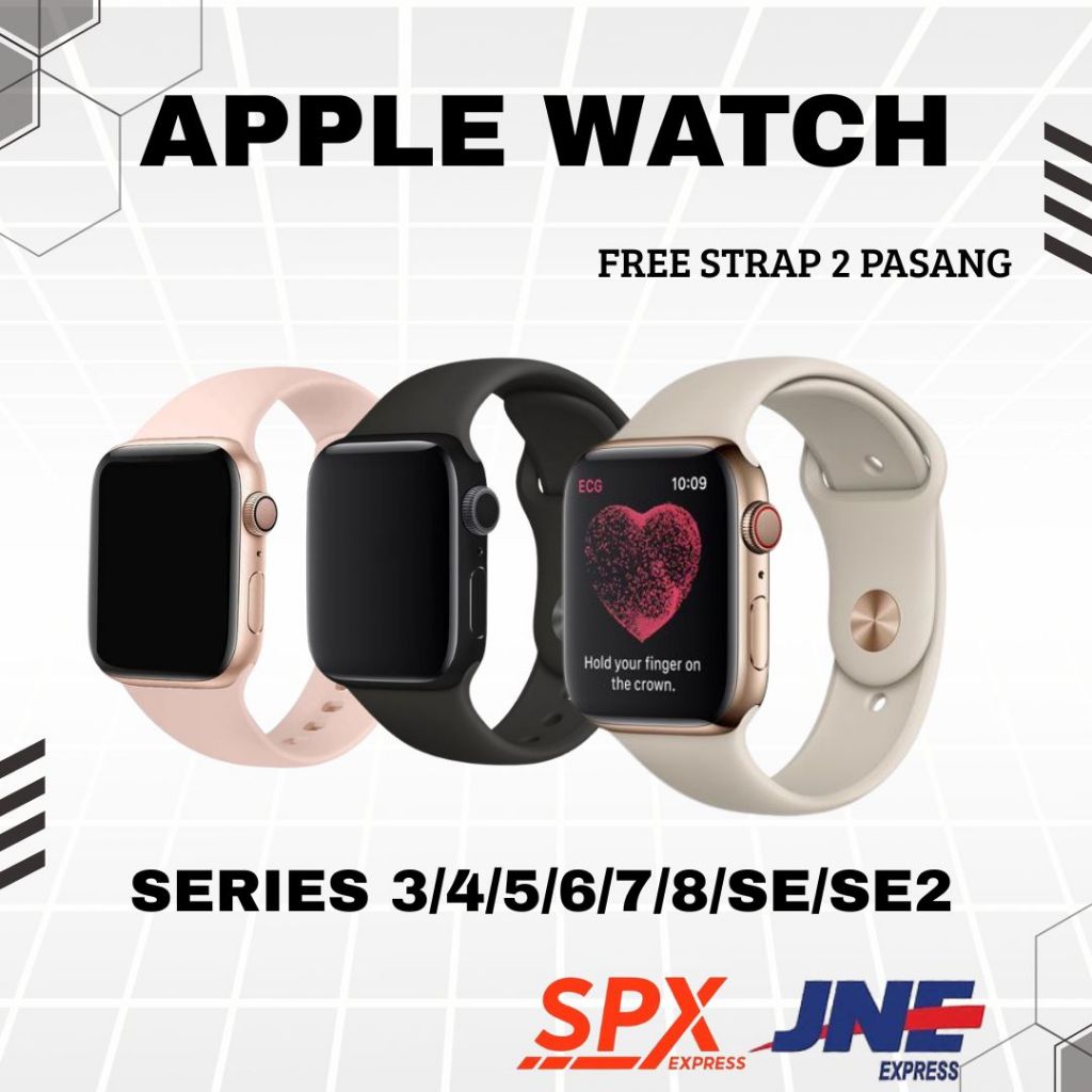 IWATCH APPLE SERIES 3 4 5 6 7 8 SE SE2 APPLEWATCH SECOND ORIGINAL BERGARANSI