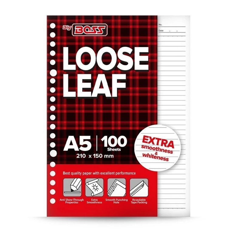 

BIGBOSS Loose Leaf Kertas Binder Bergaris A5 & B5 (50 Lembar / 100 Lembar)