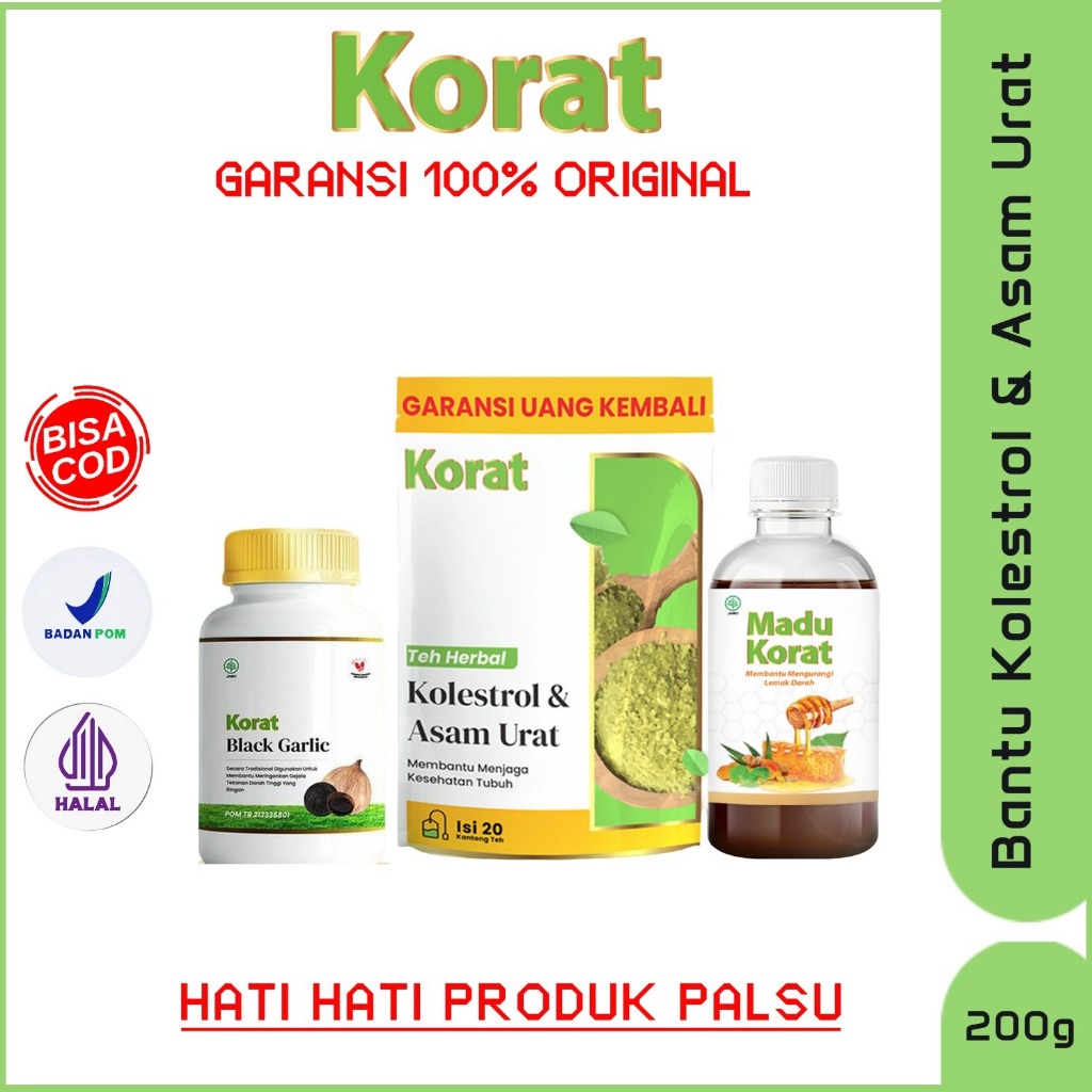 Korat Original Madu Korat, Kapsul Korat, Teh Korat Bantu Menyembuhkan Kolesterol Dan Asam Urat