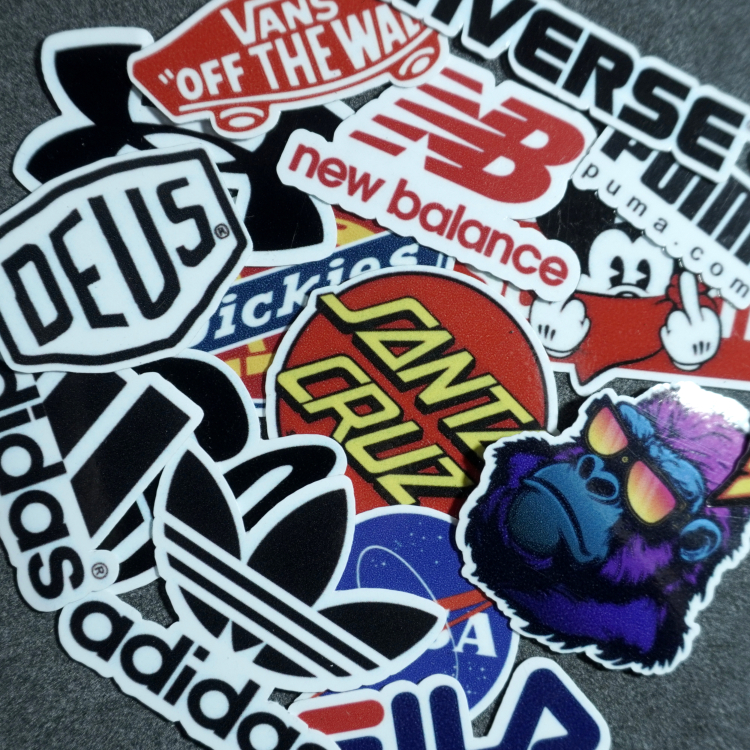 

Stiker custom merek fashion logo sepatu bahan graftac
