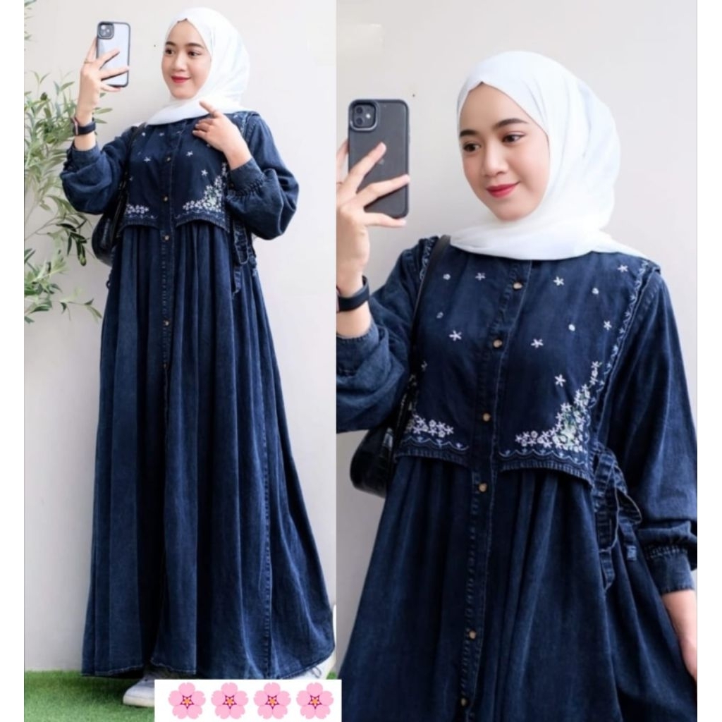 GAMIS JEANS KOMBINASI BORDIR WANITA TERBARU