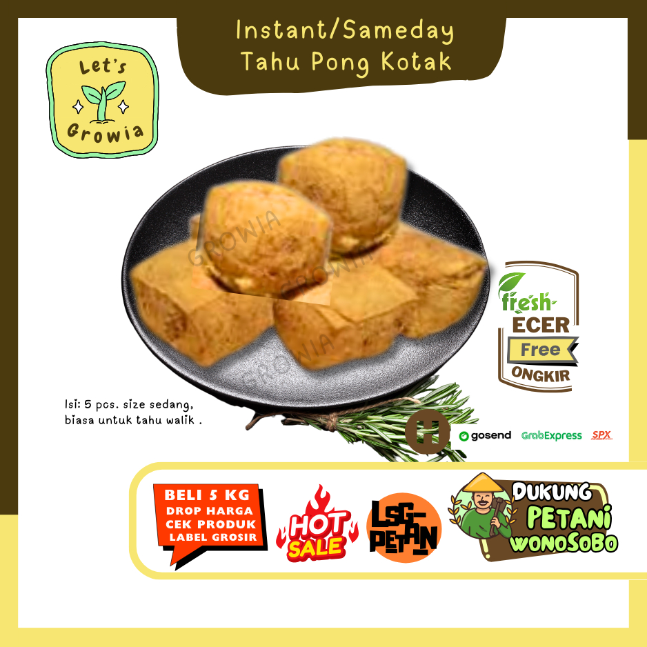 

Growia || Tahu Pong Kotak -- Hasil Petani Lngsung Ecer (H)