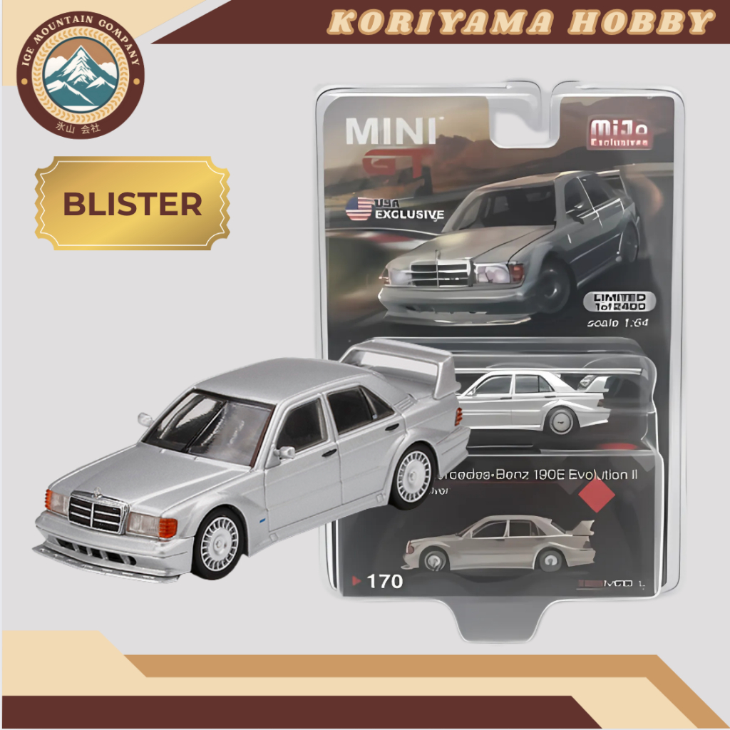 Mini GT 170 1:64 Mercedes-Benz 190e Evolution Silver MiniGT Blister