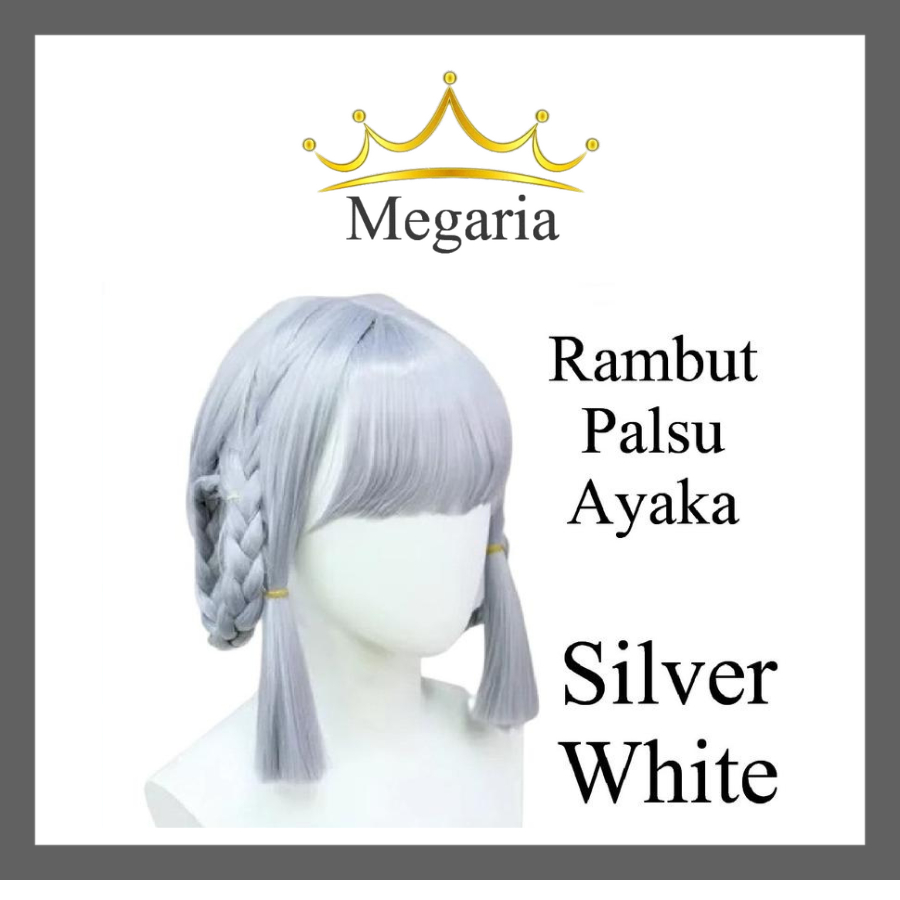 Wig Rambut Palsu Genshin Impact Kamisato Ayaka Cosplay / Kostum Cosplay / JY - GENSHIN AYAKA