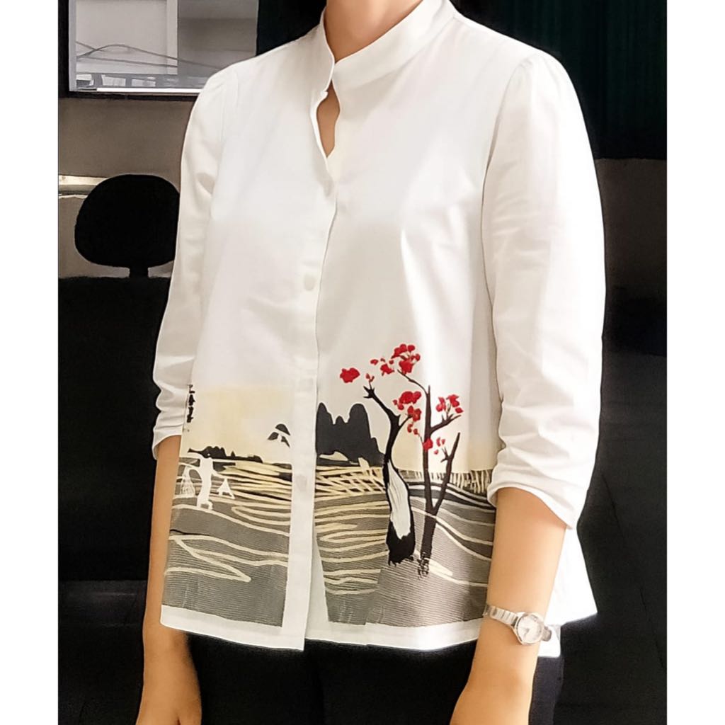 Blouse wanita bordir bunga atasan wanita korea blouse wanita kekinian baju wanita modis terbaru