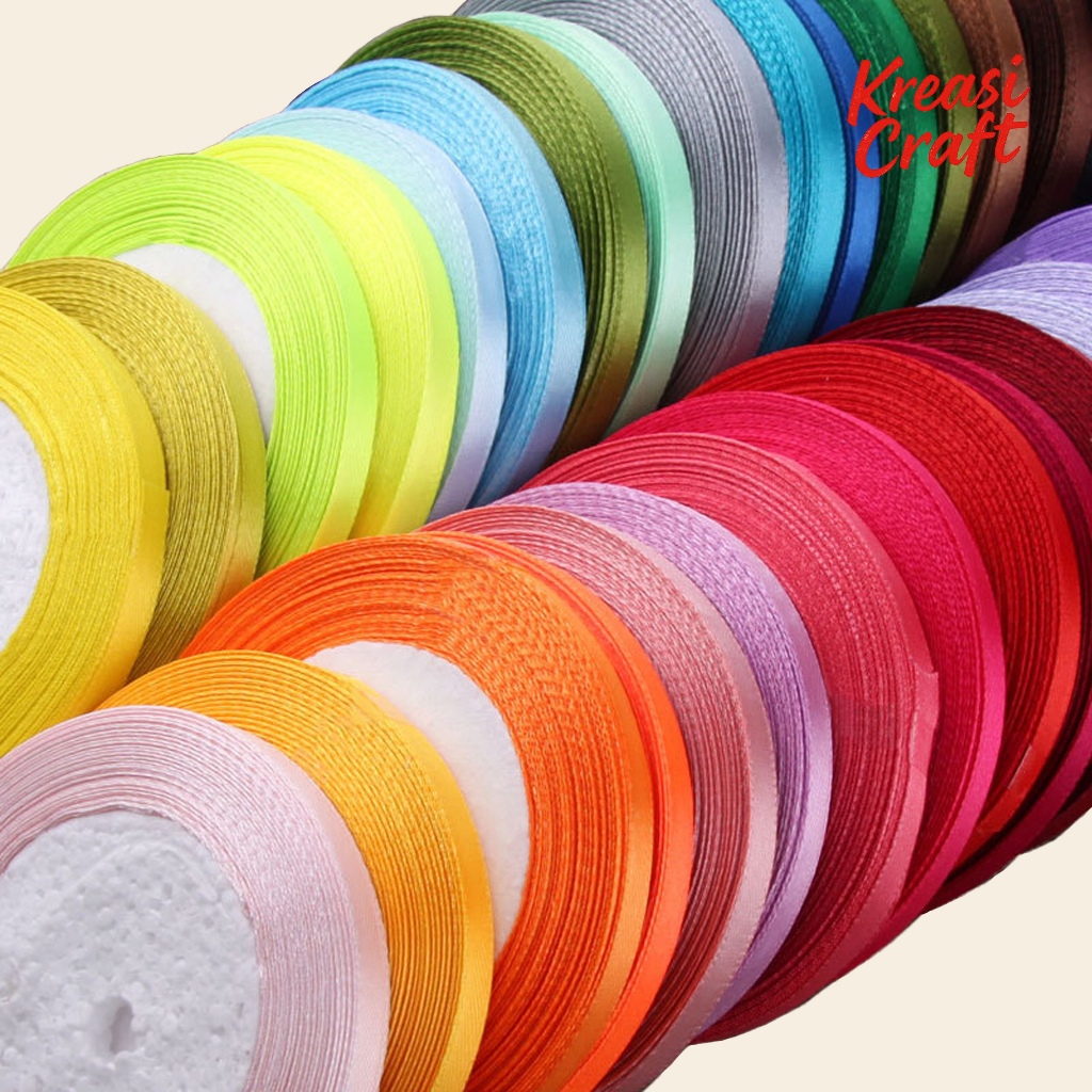 

KreasiCraft Pita Kain Satin 1/4" Inch Inci 0,6 cm 6 mm Ribbon Kado Pesta Ulang Tahun Buket