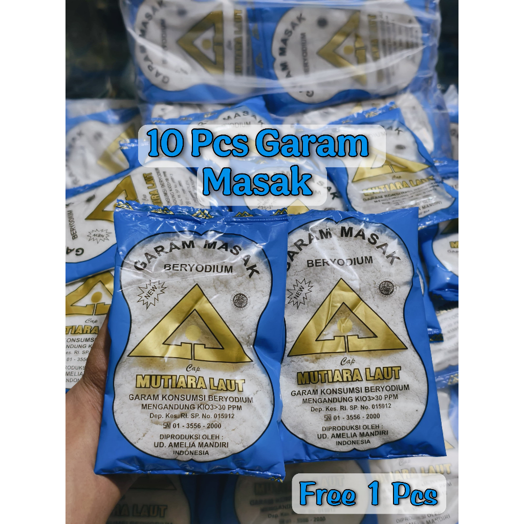 

Garam Dapur 10 Pcs Free Garam / Garam Masak Beryodium Kualitas Terbaik