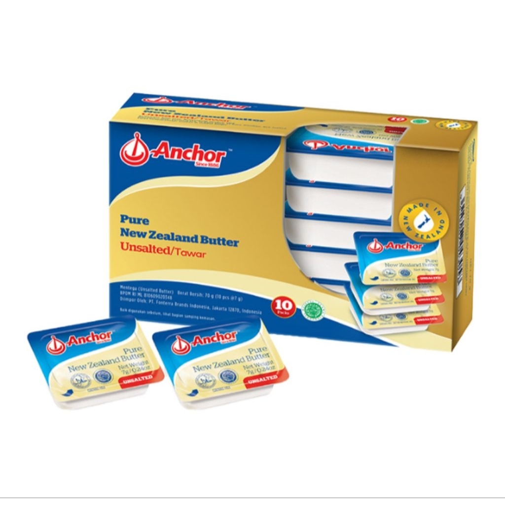 

Anchor Minidish Unsalted Butter Asli New Zealand 10 x 7 g