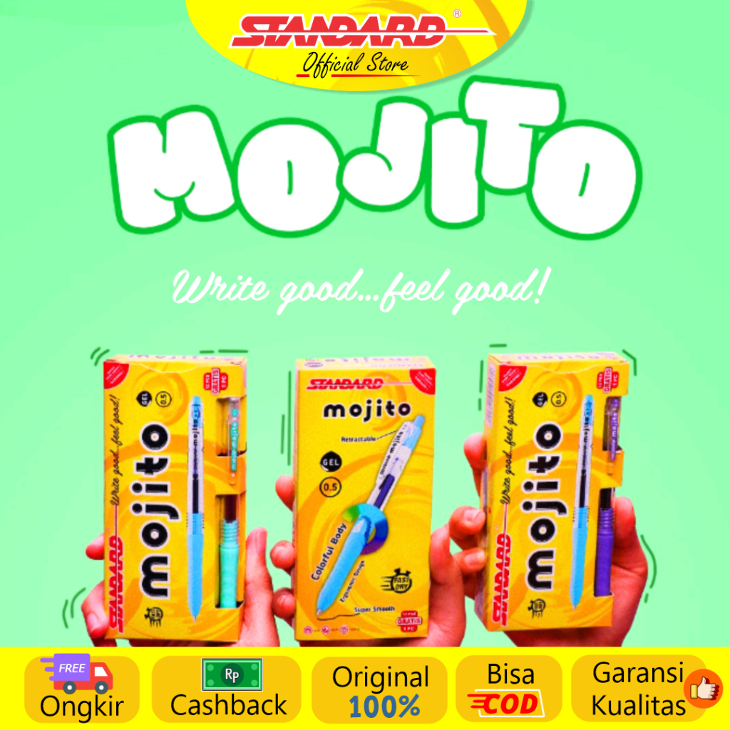 

Standard - Pulpen Mojito 0.5 Gel / Lusin ( Alat Tulis / Pen / Ballpoint / Pena )