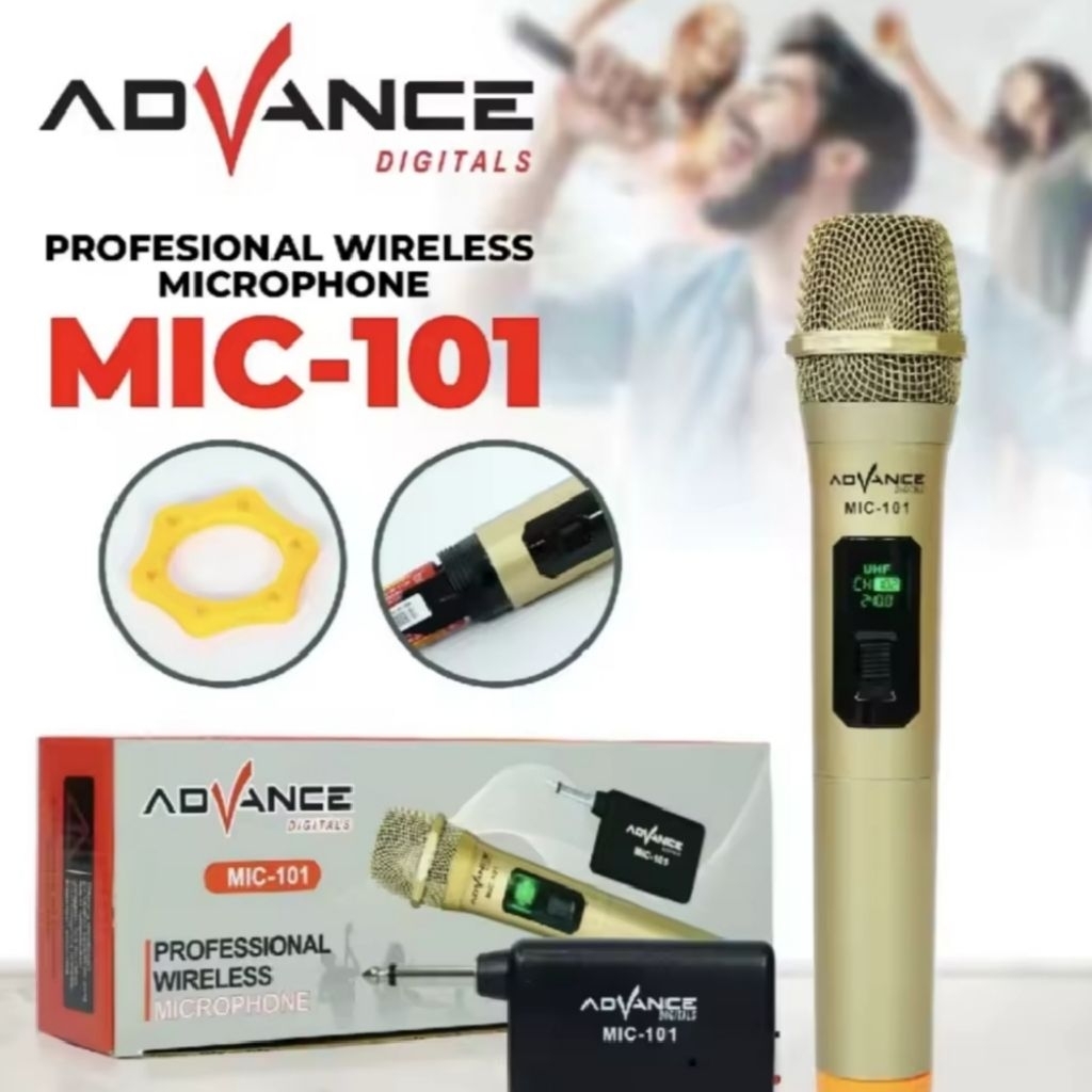 MIC,MIK,MIX, MIKROFON,MICROPHONE KARAOKE|MIXROPON WIRELESS TANPA KABEL ADVANCE 101 NEW MICROPHONE KA