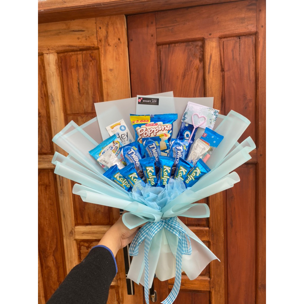 

Buket snack Full Biru Bali instan Ready Stock Bali