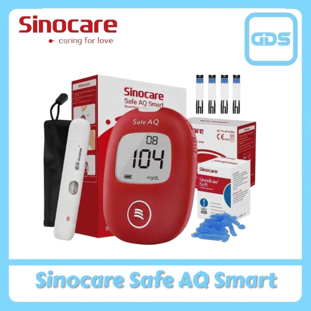 Alat Cek Gula Darah Sinocare Safe AQ Smart  Sinocare Alat Cek Gula Darah