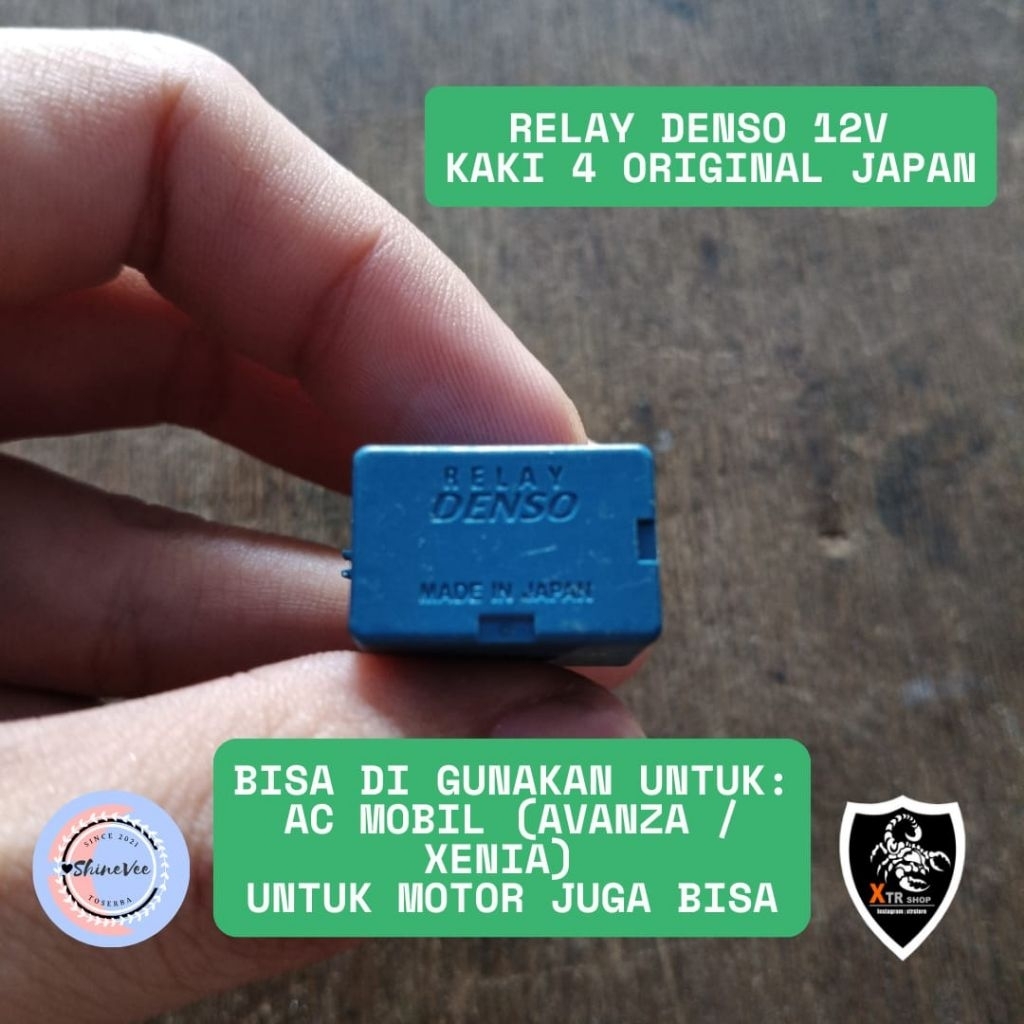 Relay Denso Original / Relay Denso 12V / Relay Denso Kaki 4 Biru / Relai Denso Ori 12v Kaki 4 Biru /