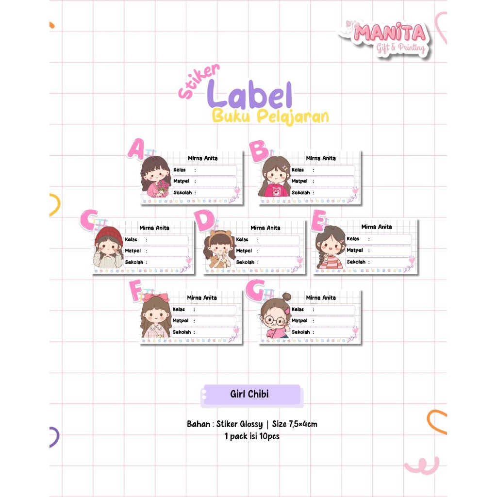 

Stiker Label Nama Buku || Stiker Nama || Stiker Buku Pelajaran || Tema Girl & Boy Chibi