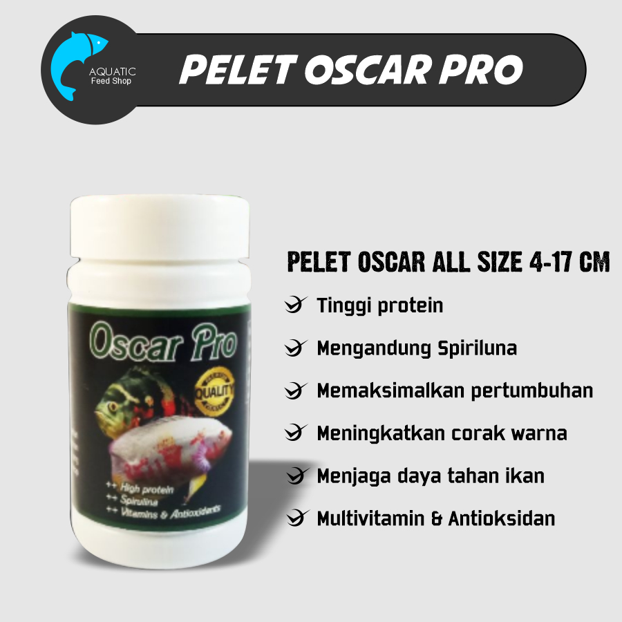 Pelet pakan ikan Oscar Premium All Size pakan ikan predator Oscar Tiger albino