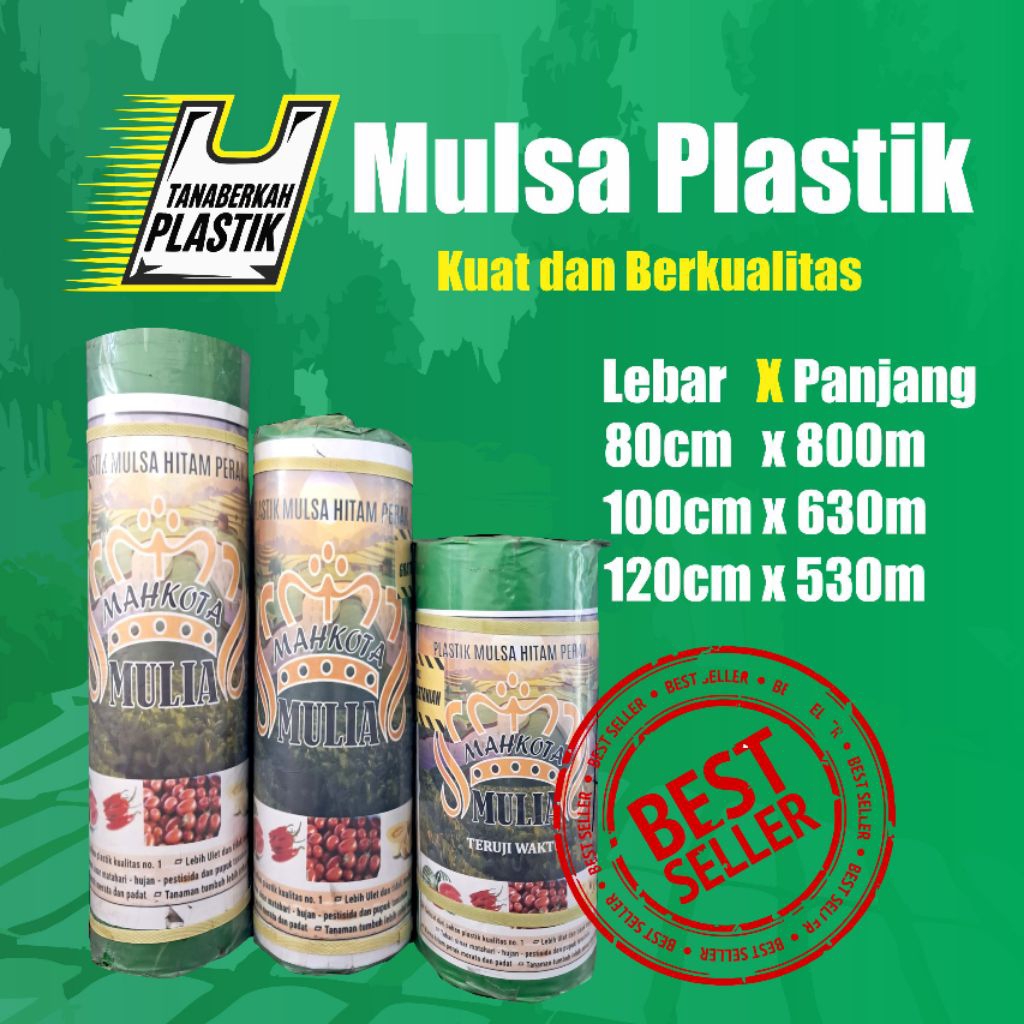 Plastik Mulsa Hitam Perak Cap Mahkota Mulia, Plastik Mulsa 60/50/40, Plastik Murah Berkualitas Tingg
