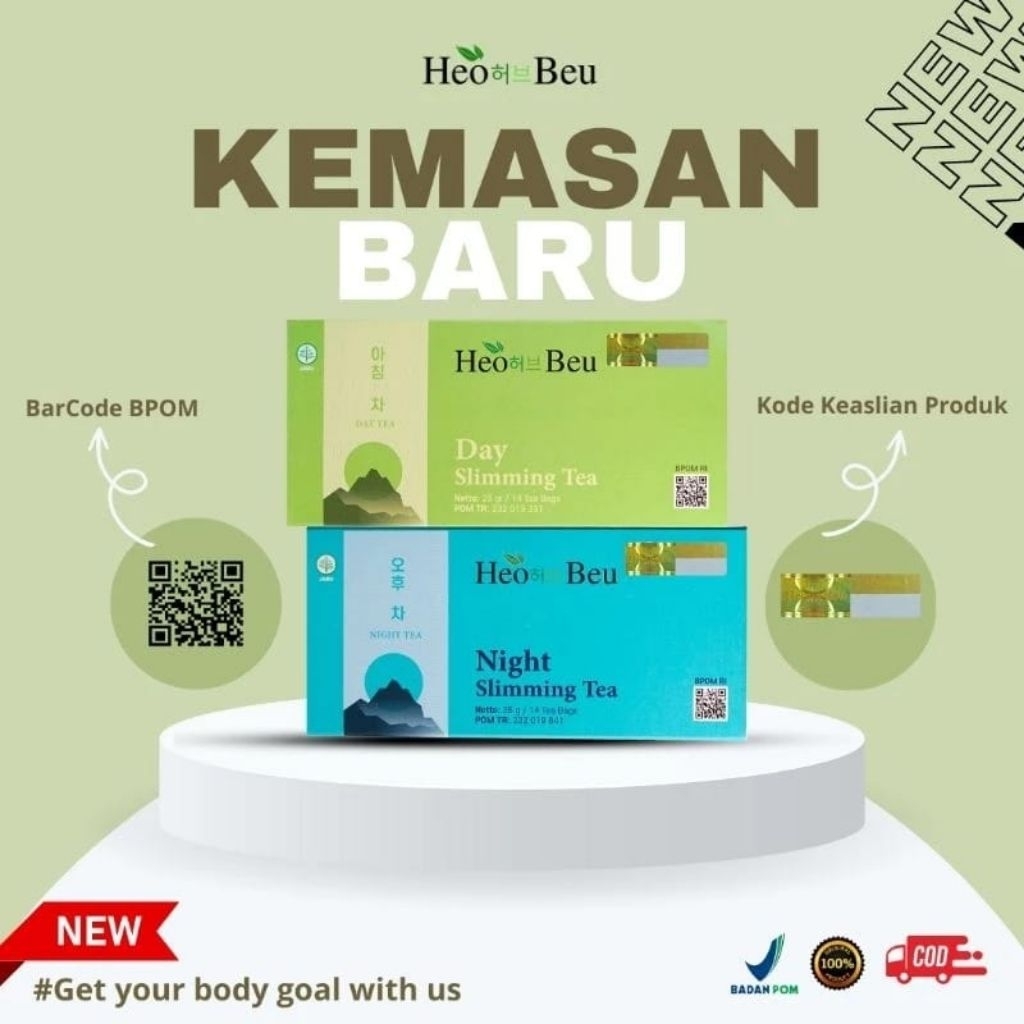 

(1Paket) Heo Beu Pagi & Malam Teh Diet Pelangsing Badan Alami Membantu Mengontrol Nafsu Makan