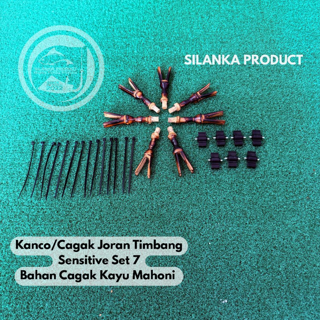 Kanco/ Cagak Sensitive Kayu Mahoni + Karet Holder Untuk Joran Timbang