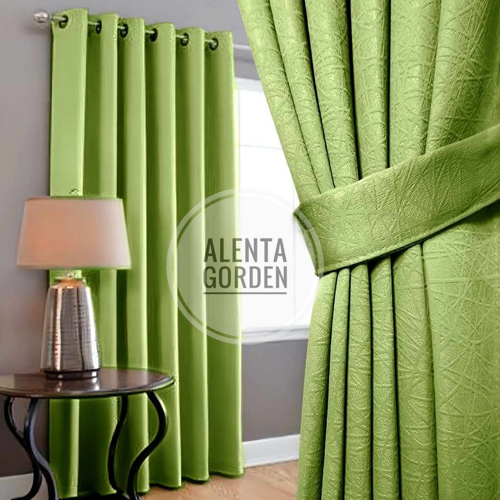 Gorden Jendela Pintu Minimalis Blackout import Polos Warna Tinggi Hijau abu coklat 12 warna