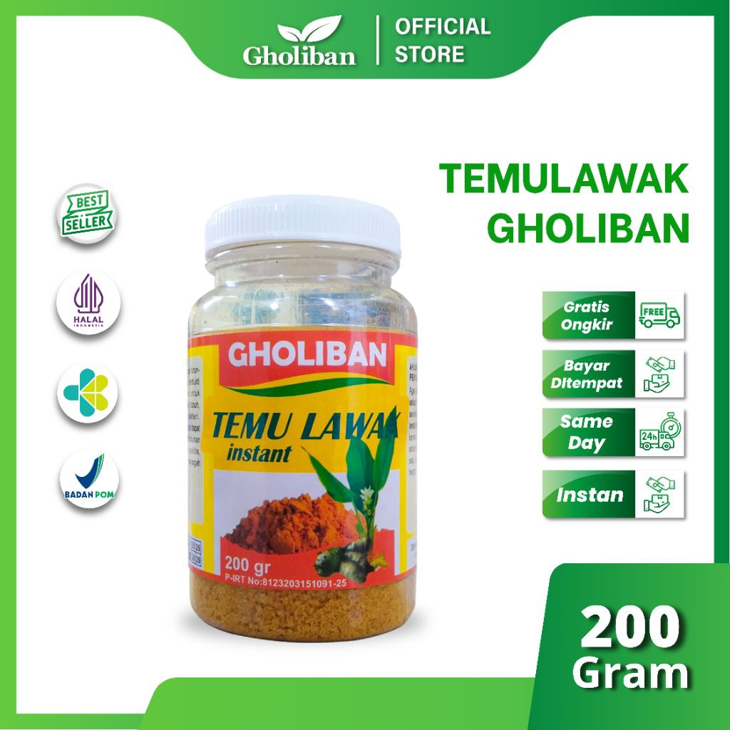 

Gholiban Temulawak Serbuk Instan 200g Minuman Herbal Alami